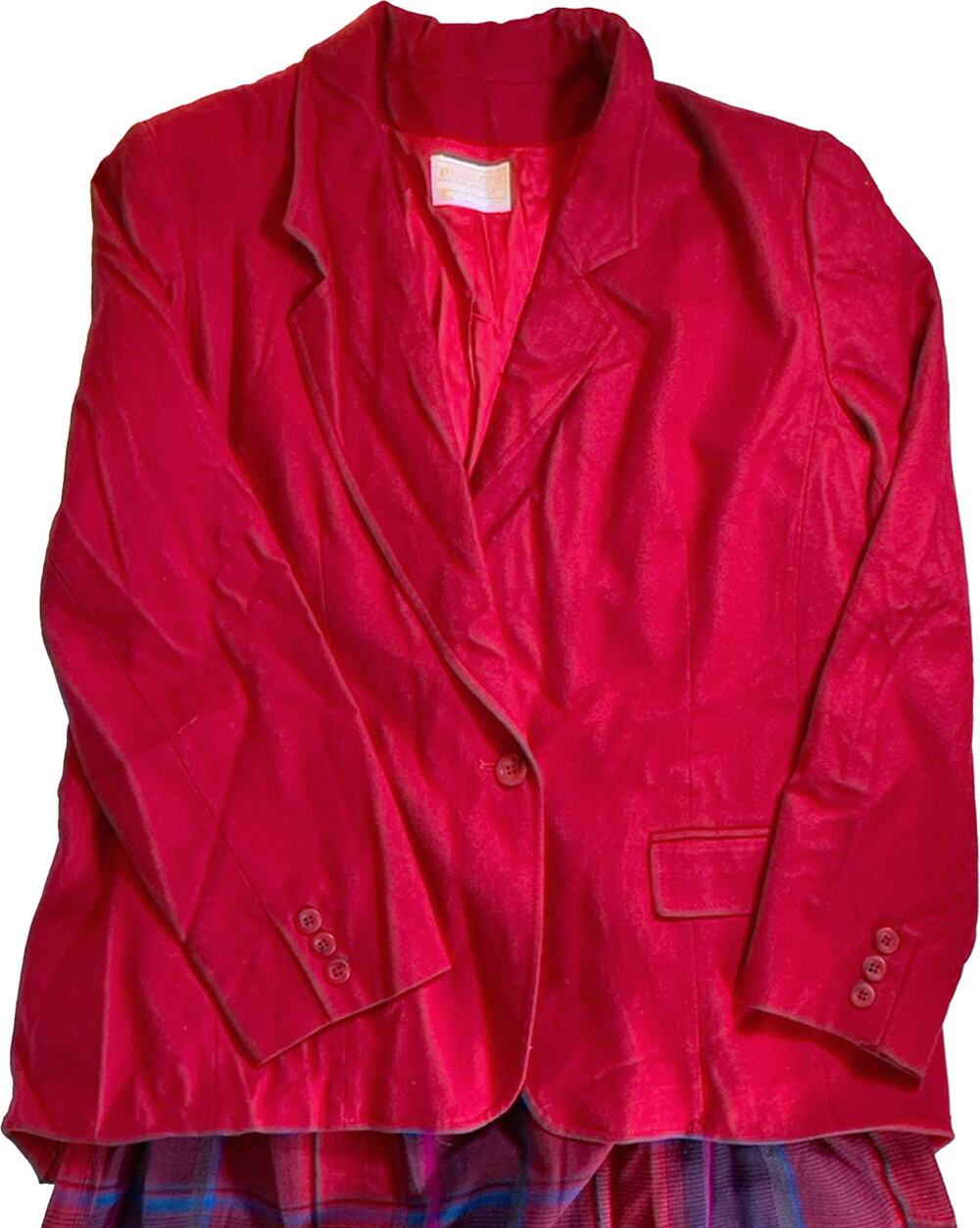 Vintage 1980s Pendleton Wool Blazer Jacket T438-128 Deep Red Women's Size 18/XL